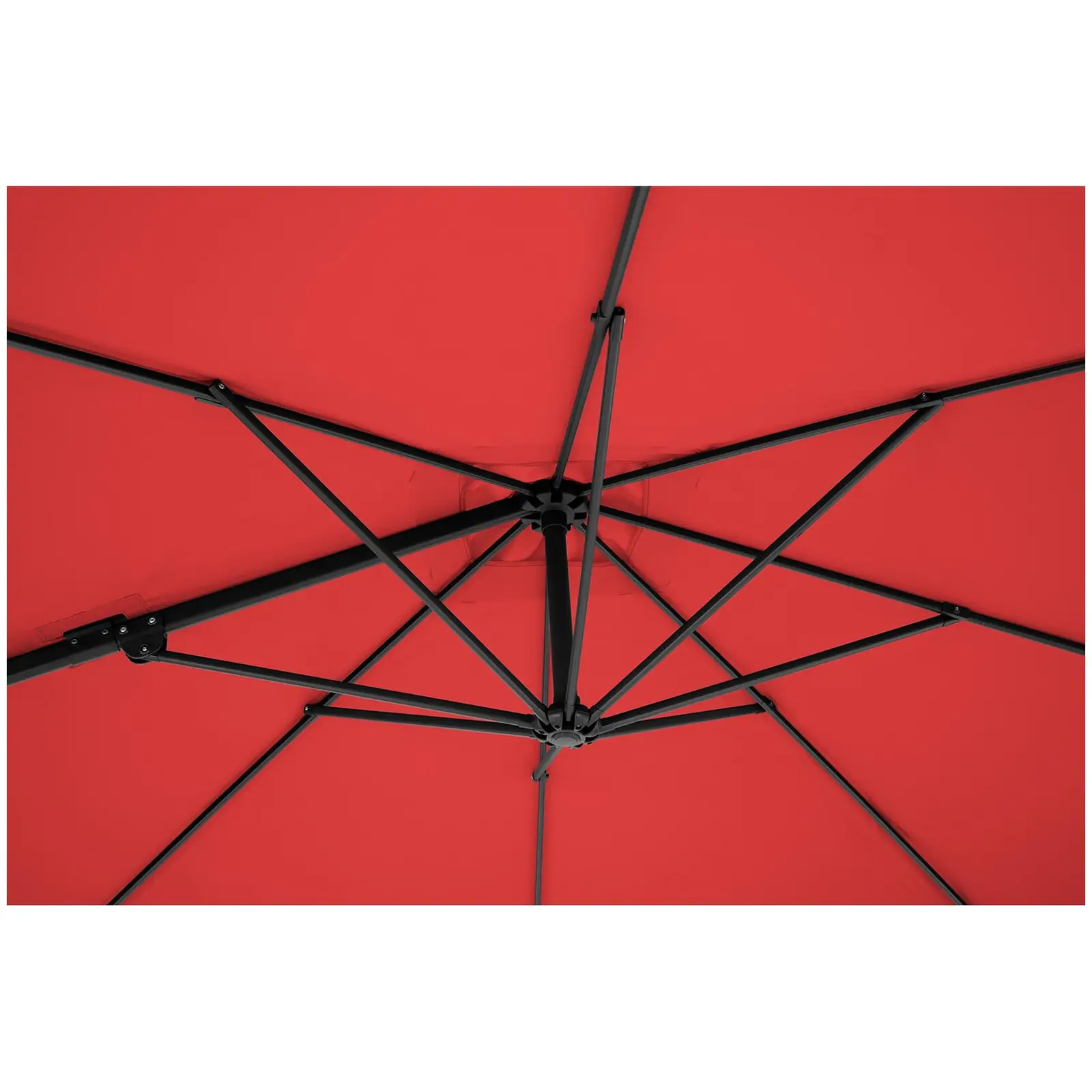 Sombrilla colgante - roja - cuadrada - 250 x 250 cm - giratoria
