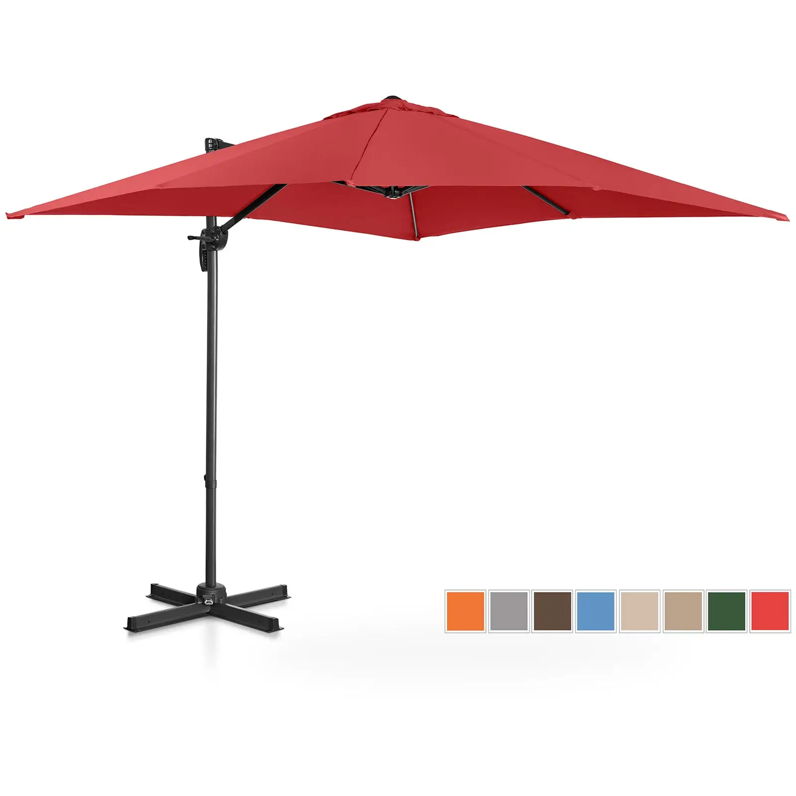 Parasol ogrodowy wiszący - obrotowy - 250 x 250 cm - bordowy