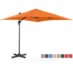 Zweefparasol - oranje - vierkant - 250 x 250 cm - draaibaar