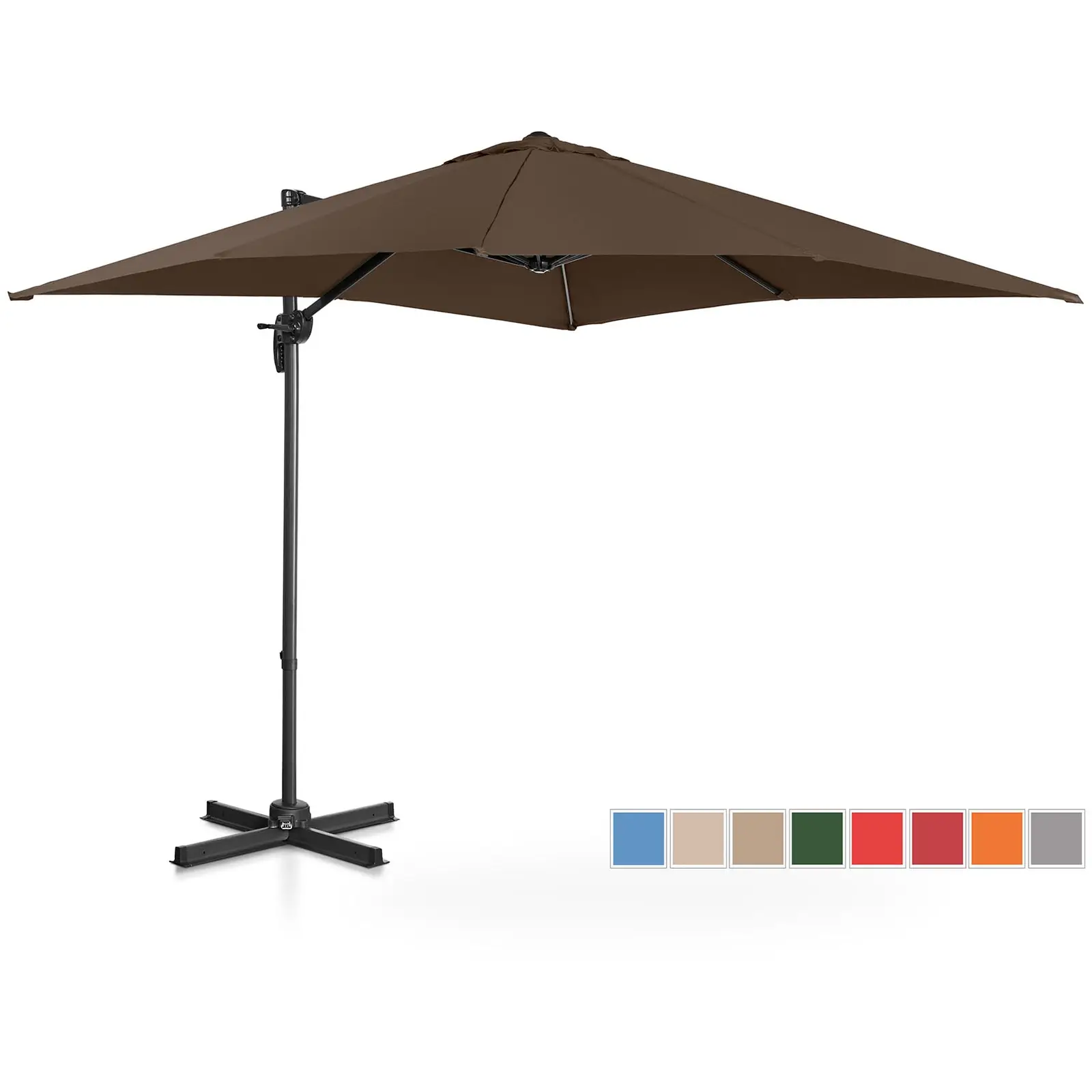 Aurinkovarjo - riippuva - ruskea - neliö - 250 x 250 cm - kääntyvä