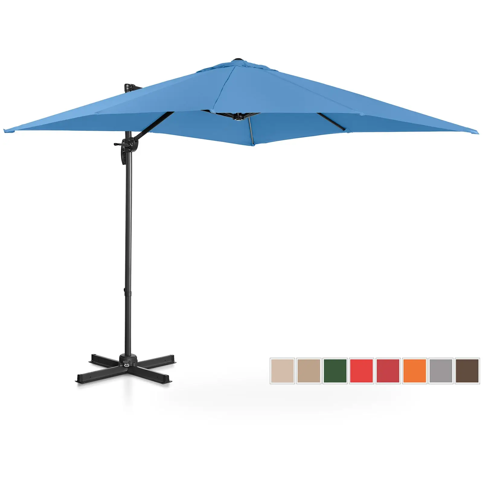 Parasol ogrodowy wiszący - obrotowy - 250 x 250 cm - niebieski