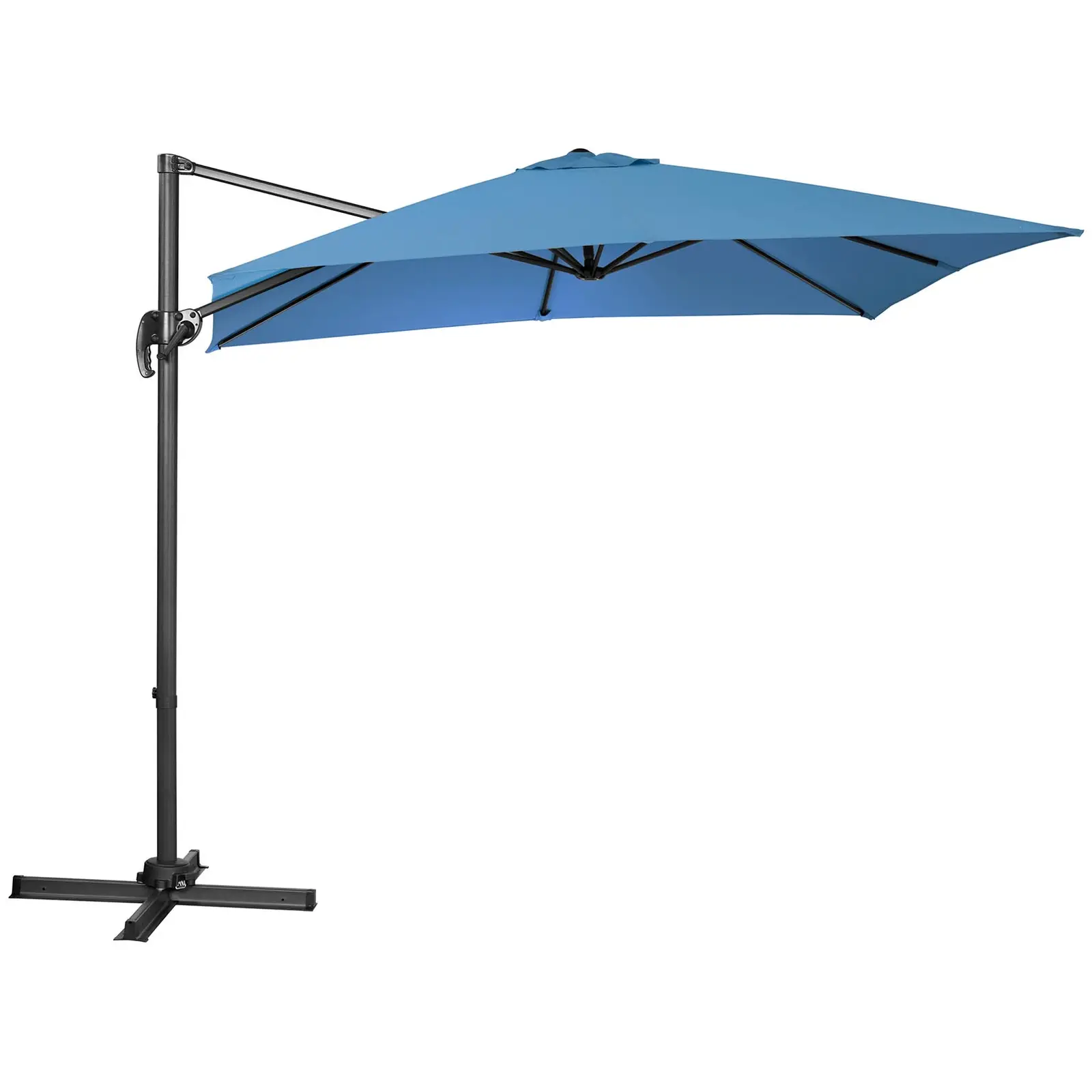 Parasol de jardin - Bleu - Carré - 250 x 250 cm - Pivotant