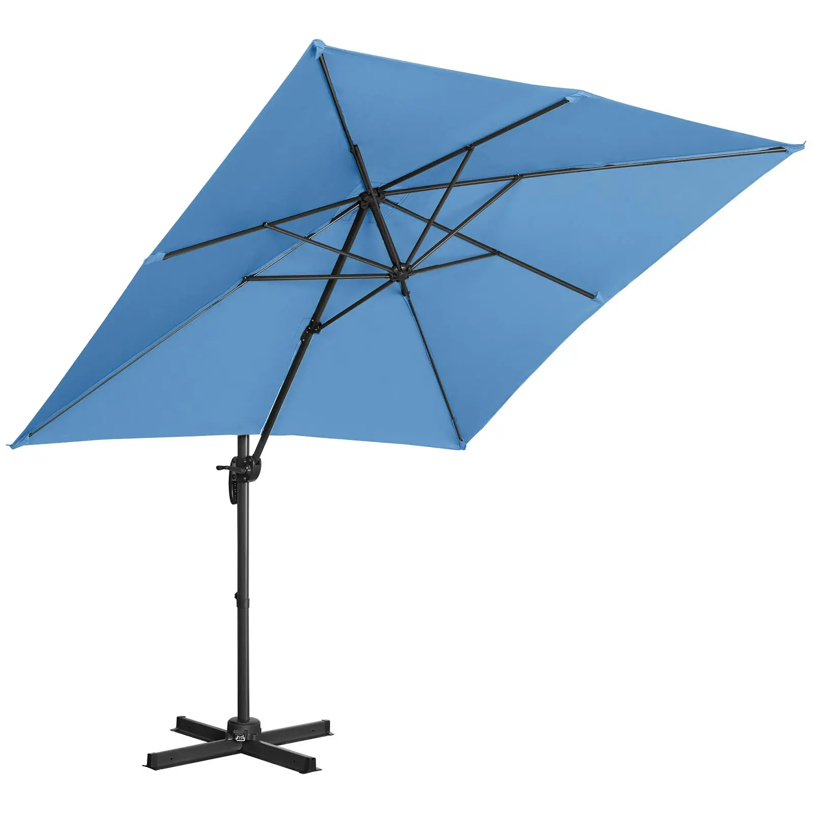 Occasion Parasol de jardin - Bleu - Carré - 250 x 250 cm - Pivotant