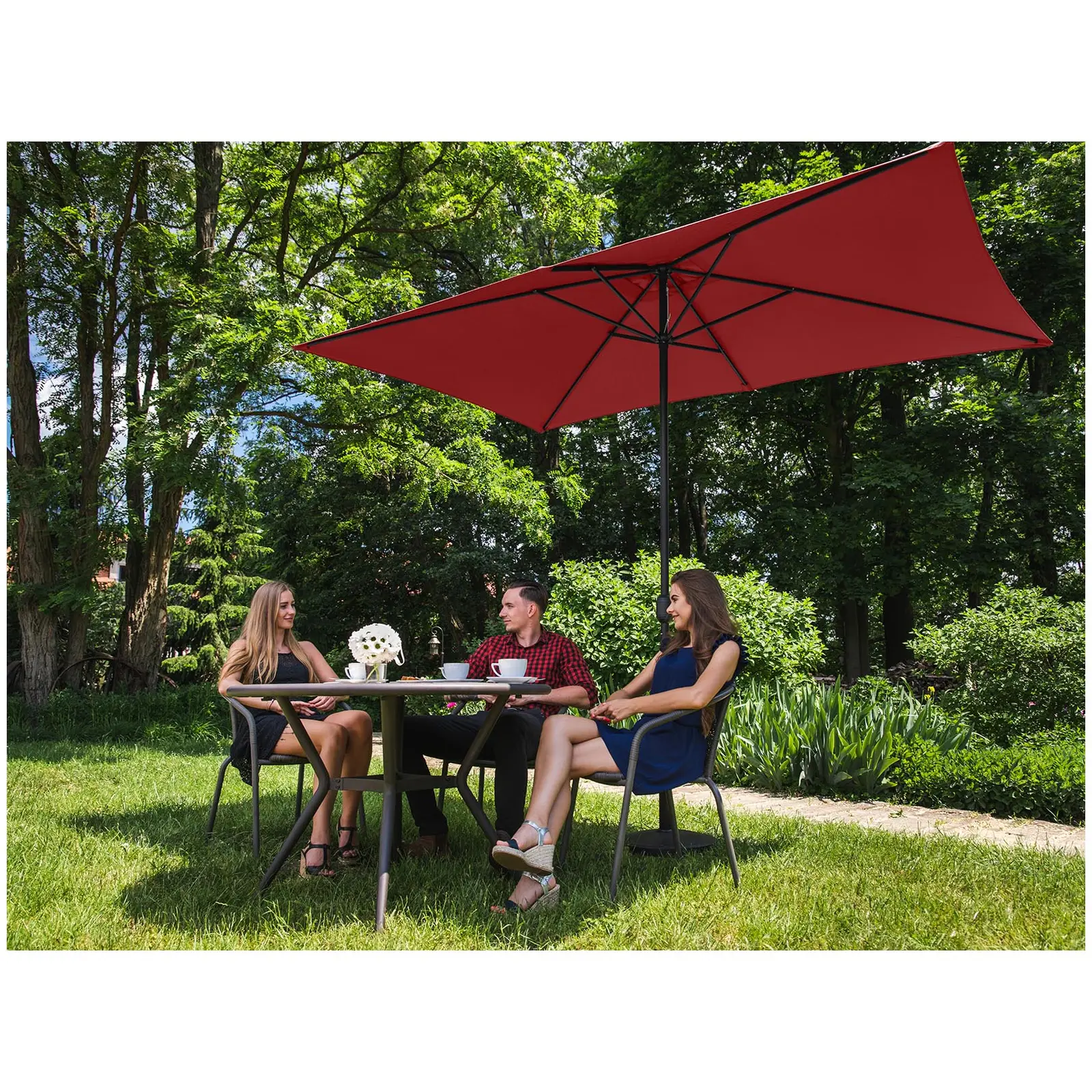 Parasol de terrasse - Claret - Rectangulaire - 200 x 300 cm (Nombre de baleines: 6)
