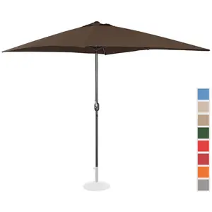 Tweedehands Grote parasol - bruin - rechthoekig - 200 x 300 cm