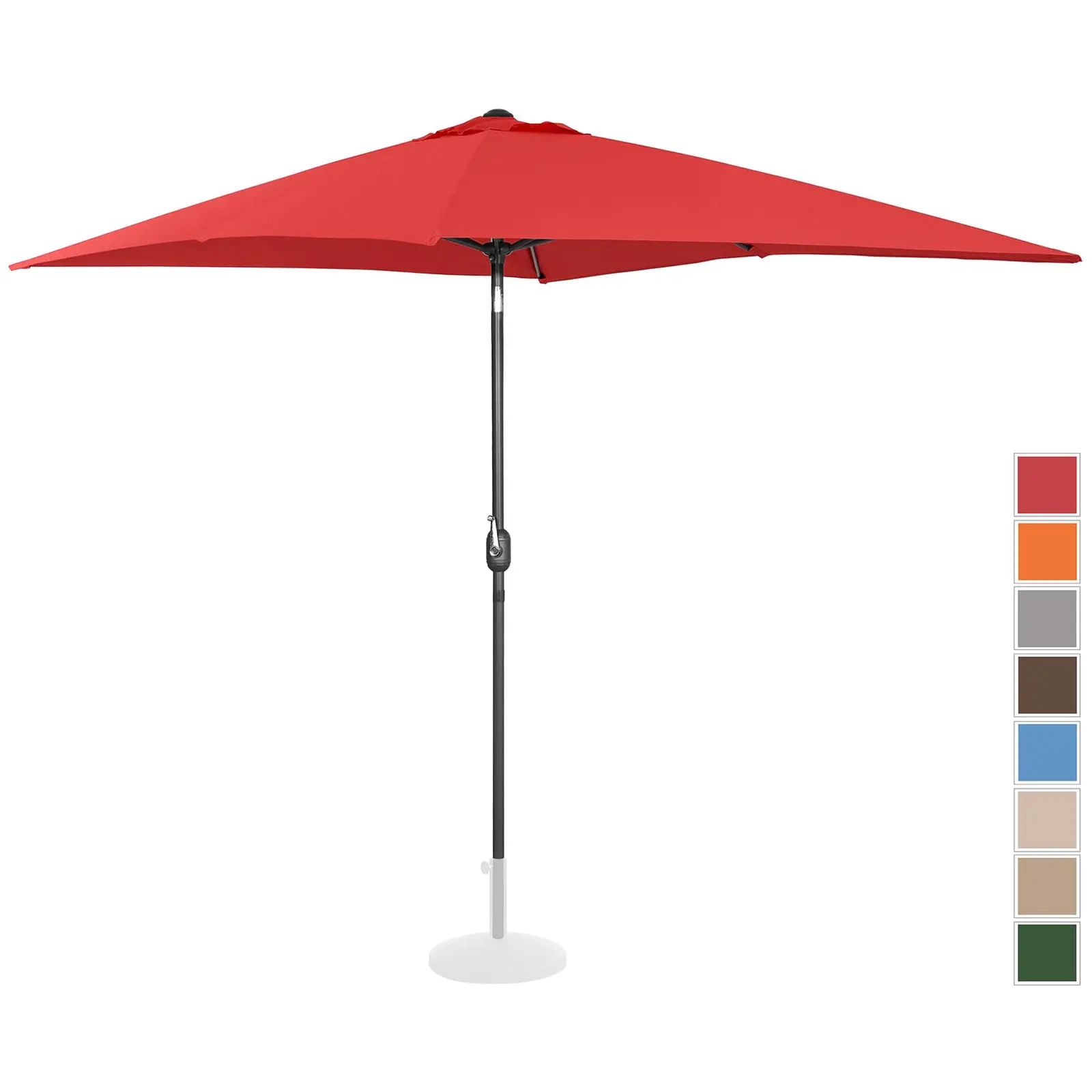 Brugt Parasol - rød - rektangulær - 200 x 300 cm - knæk-position