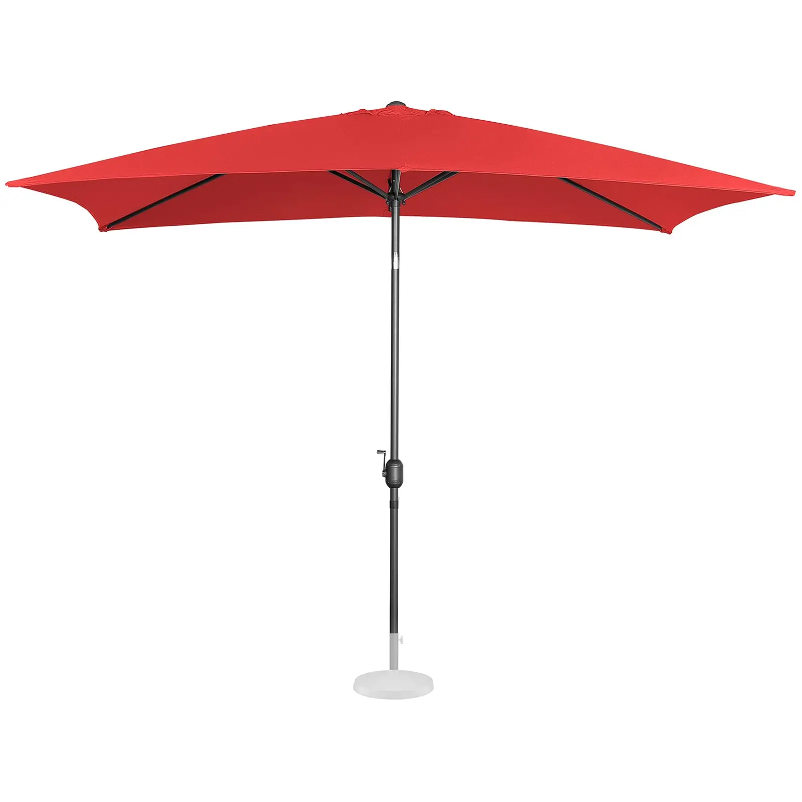 Brugt Parasol - rød - rektangulær - 200 x 300 cm - knæk-position