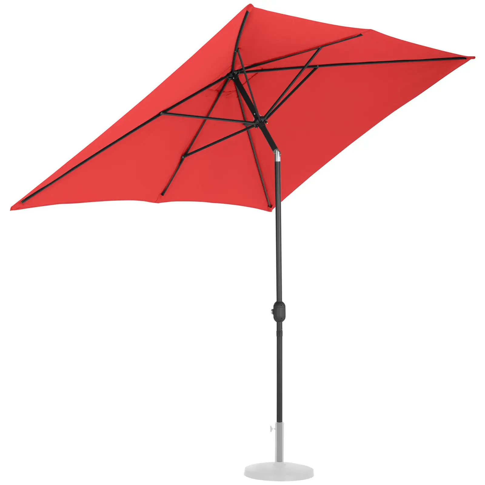 Brugt Parasol - rød - rektangulær - 200 x 300 cm - knæk-position