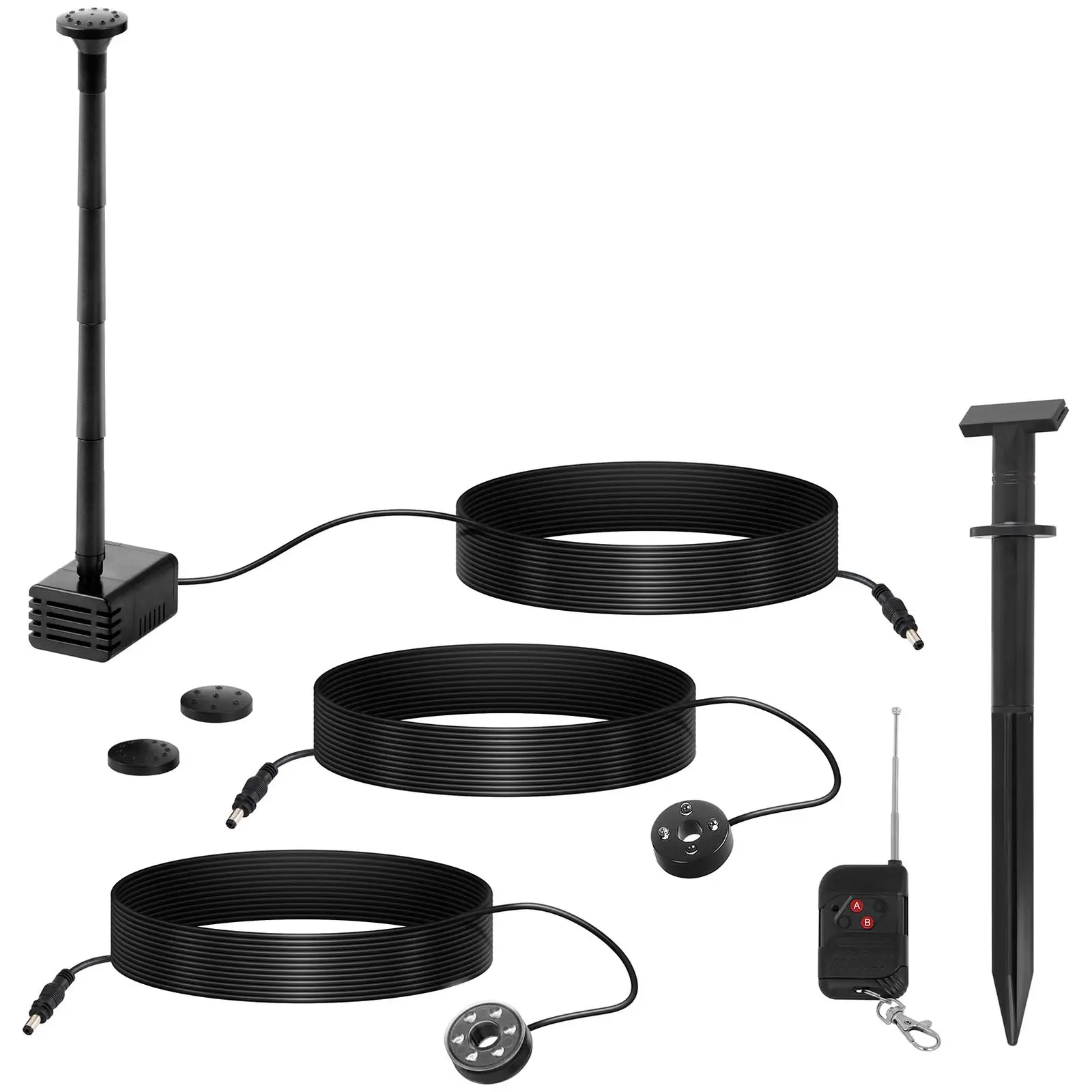 Pompe solaire pour bassin - 250 l/h - LED - Télécommande (Débit d'eau max.: 250 l/h)