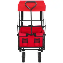 Folding Garden Cart with Canopy - Red
