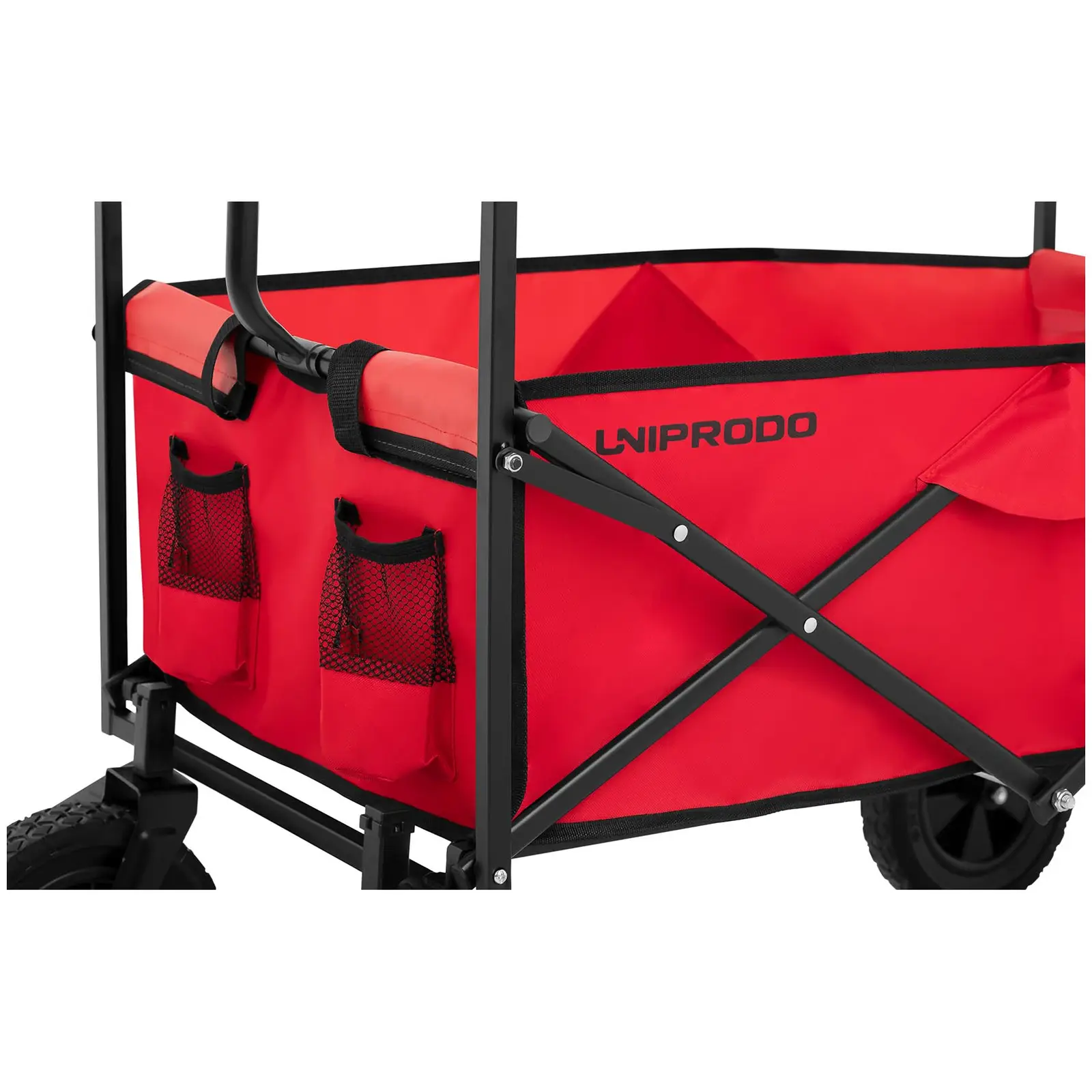 Skladací vozík so strieškou - červený - 100kg