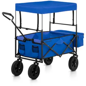 Skladací vozík so strieškou - modrý - 100kg