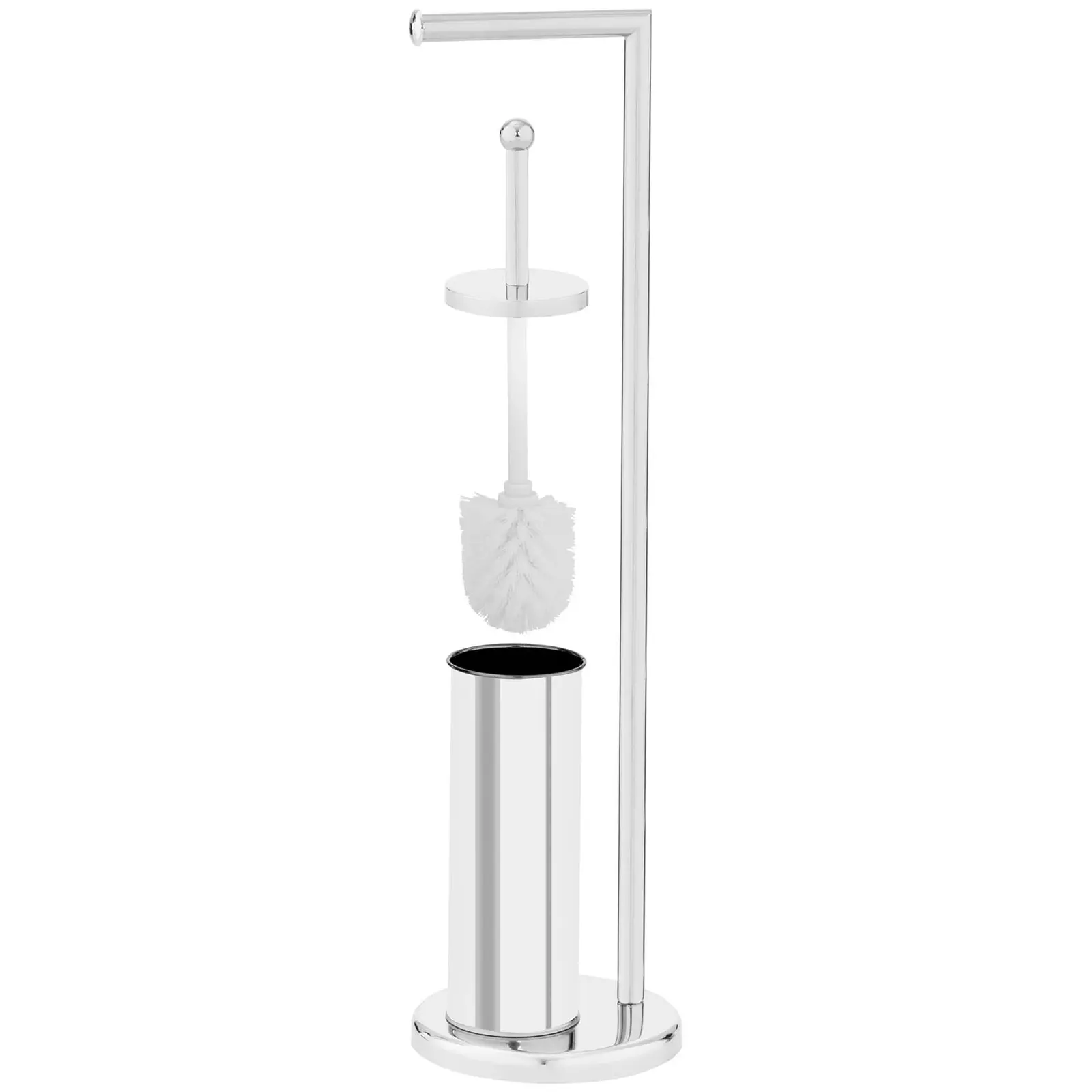 Stainless Steel Toilet Roll Holder - with toilet brush and holder