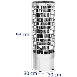 Saunaofen - 9 kW - Säulenofen - 30 bis 110 °C
