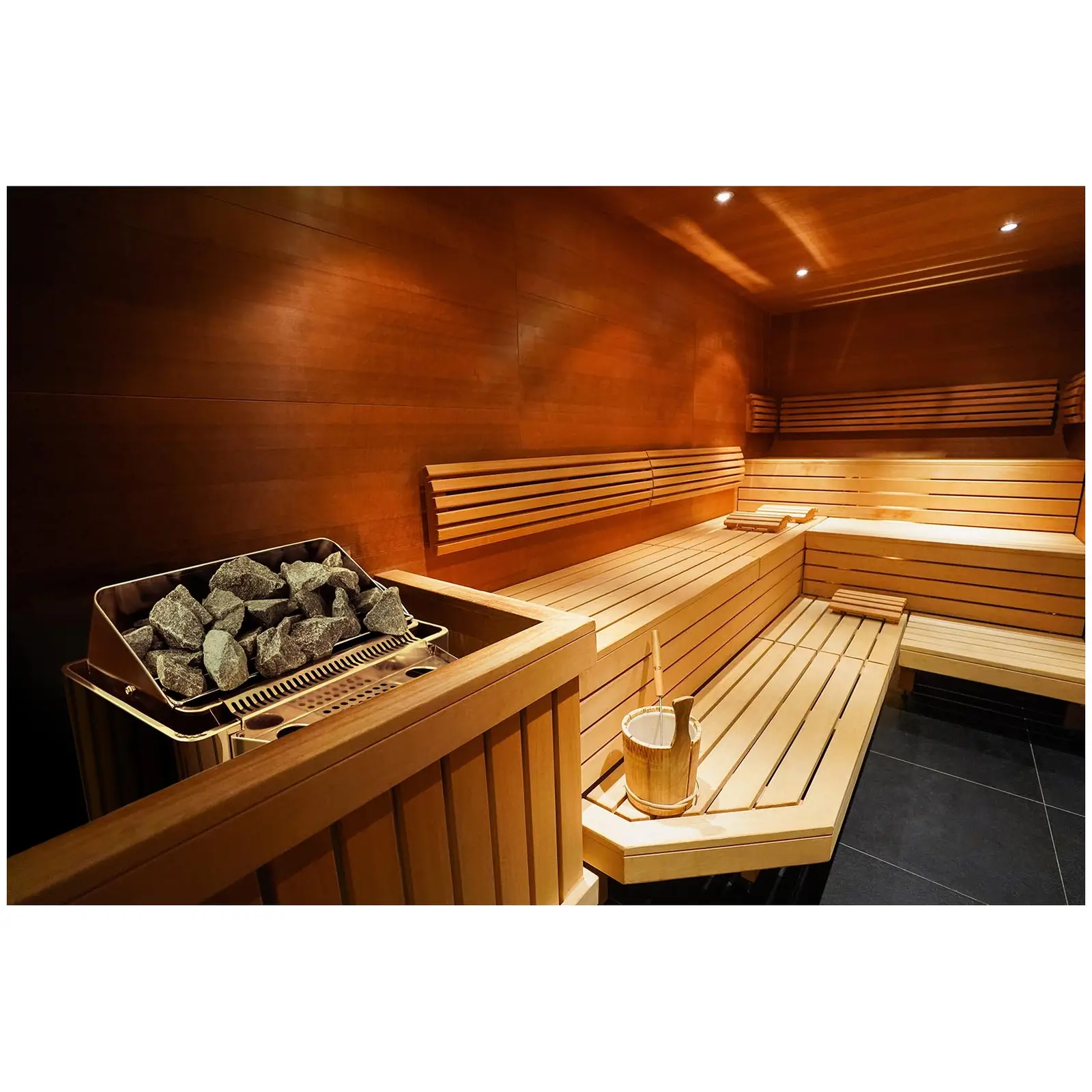 Seconda Mano Stufa elettrica per sauna - 11,5 kW - da 30 a 110 °C - con evaporatore acqua
