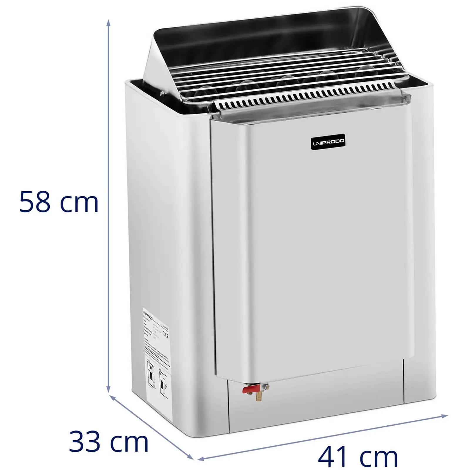 Saunová kamna - 11,5 kW - 30 až 110 °C - s výparníkem (Barva: Stříbrná)