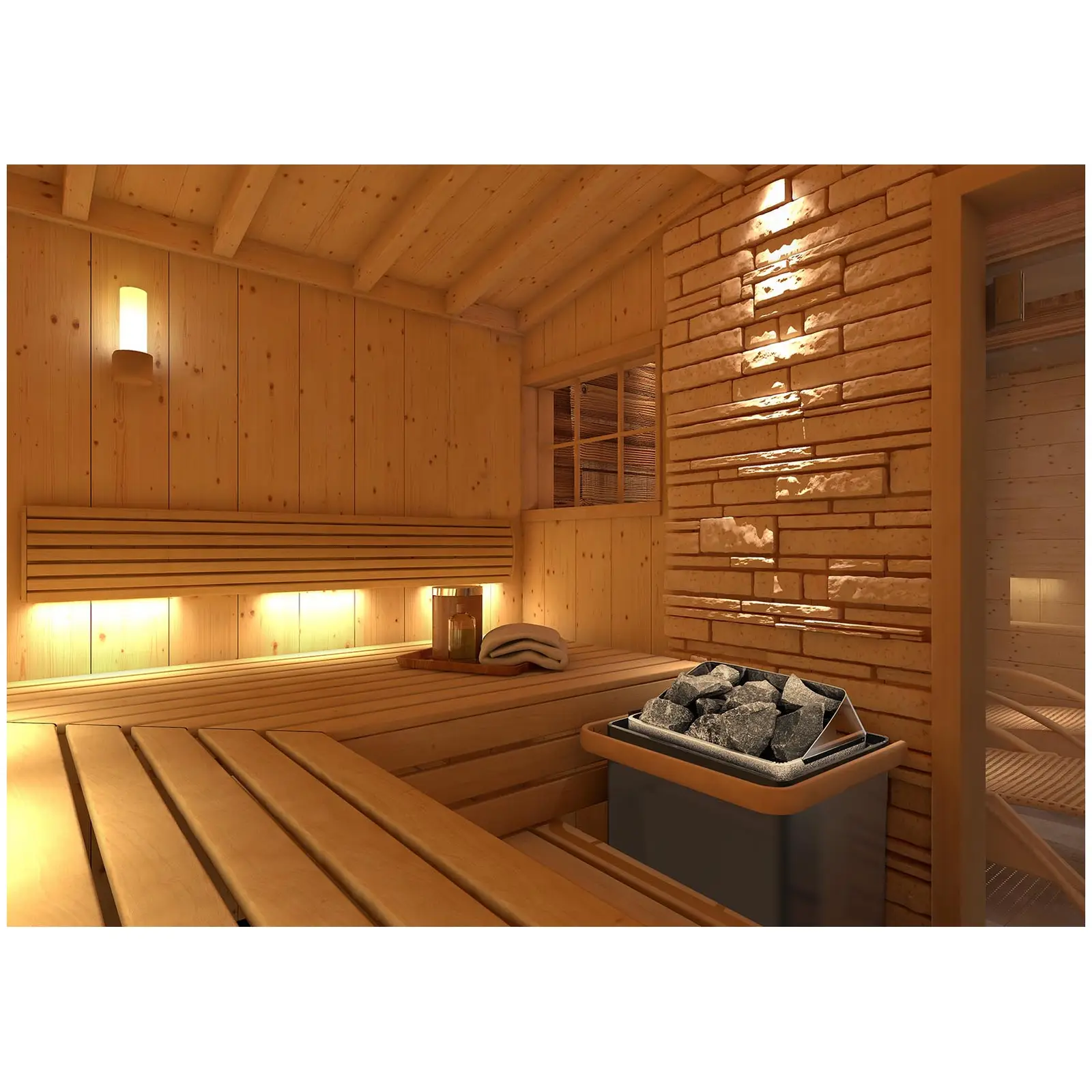 Horno de sauna - 6 kW - de 30 a 110 °C - control incluido