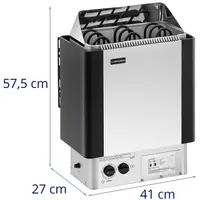 Saunakachel - 4,5 kW - 30 tot 110 ° C