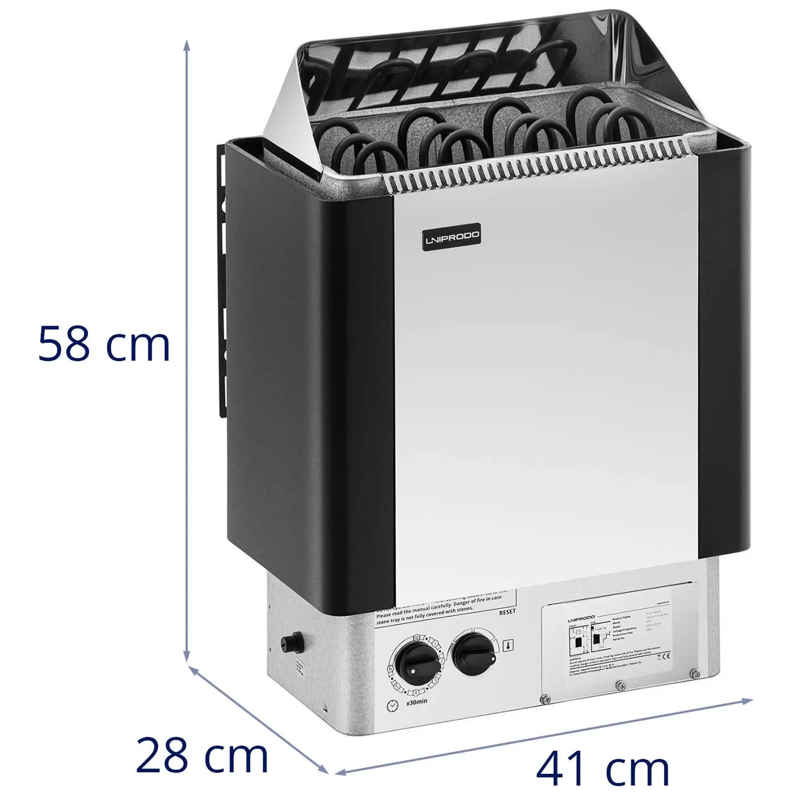 Stufa elettrica per sauna - 6 kW - da 30 a 110 °C - controller incluso