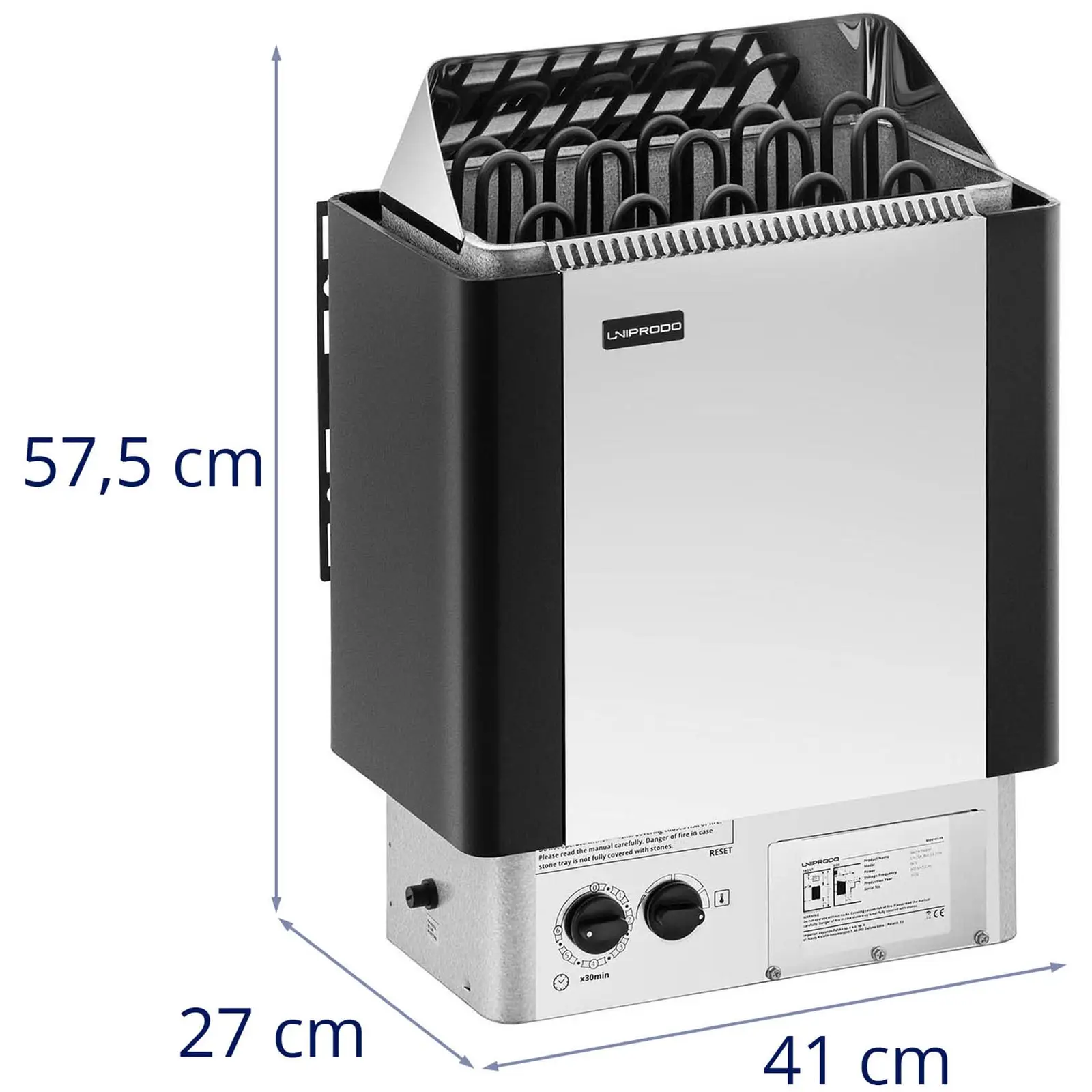 Sauna Heater - 9 kW - 30 to 110 °C - incl. control panel