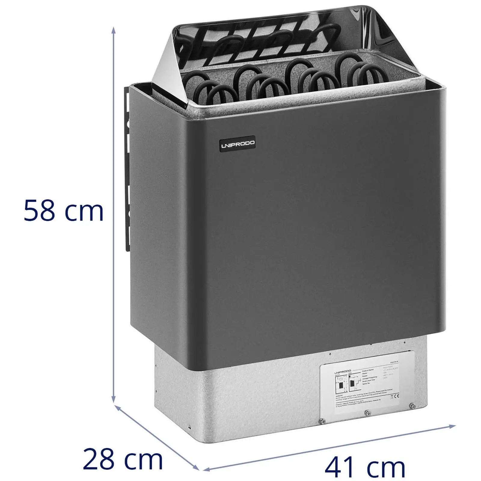Saunová kamna - 6 kW - 30 až 110 °C (Materiál: Hliník)
