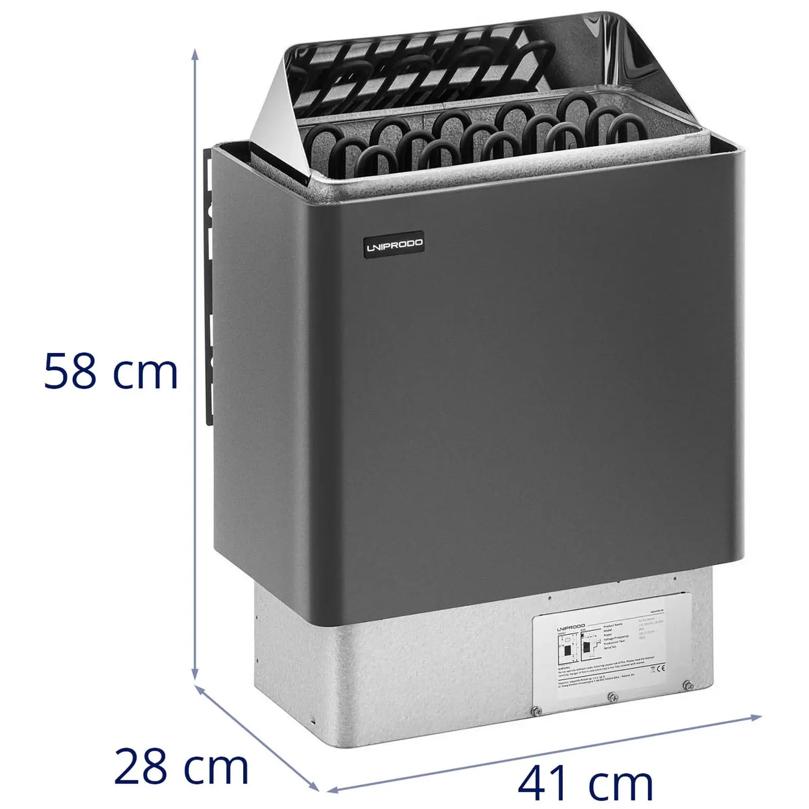 B-zboží Saunová kamna - 8 kW - 30 až 110 °C (Barva: Šedá)
