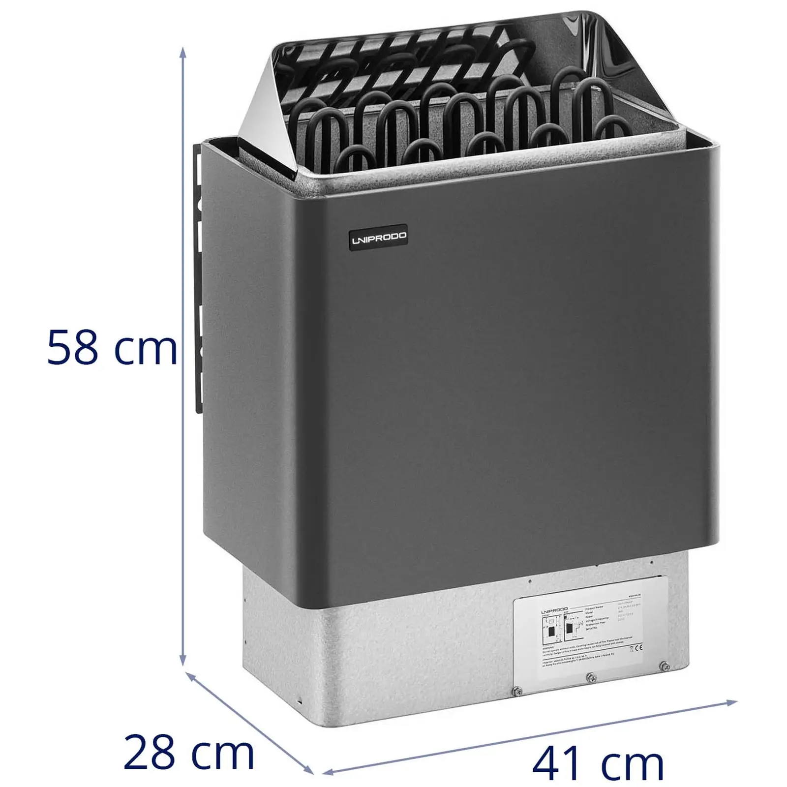Saunová kamna - 9 kW - 30 až 110 °C (Barva: Šedá)