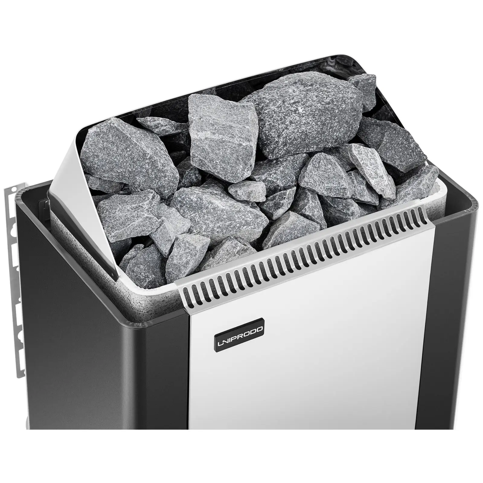 Szaunakályha - 6 kW - 30 - 110 °C - nemesacél takaró (Termosztát: Igen)
