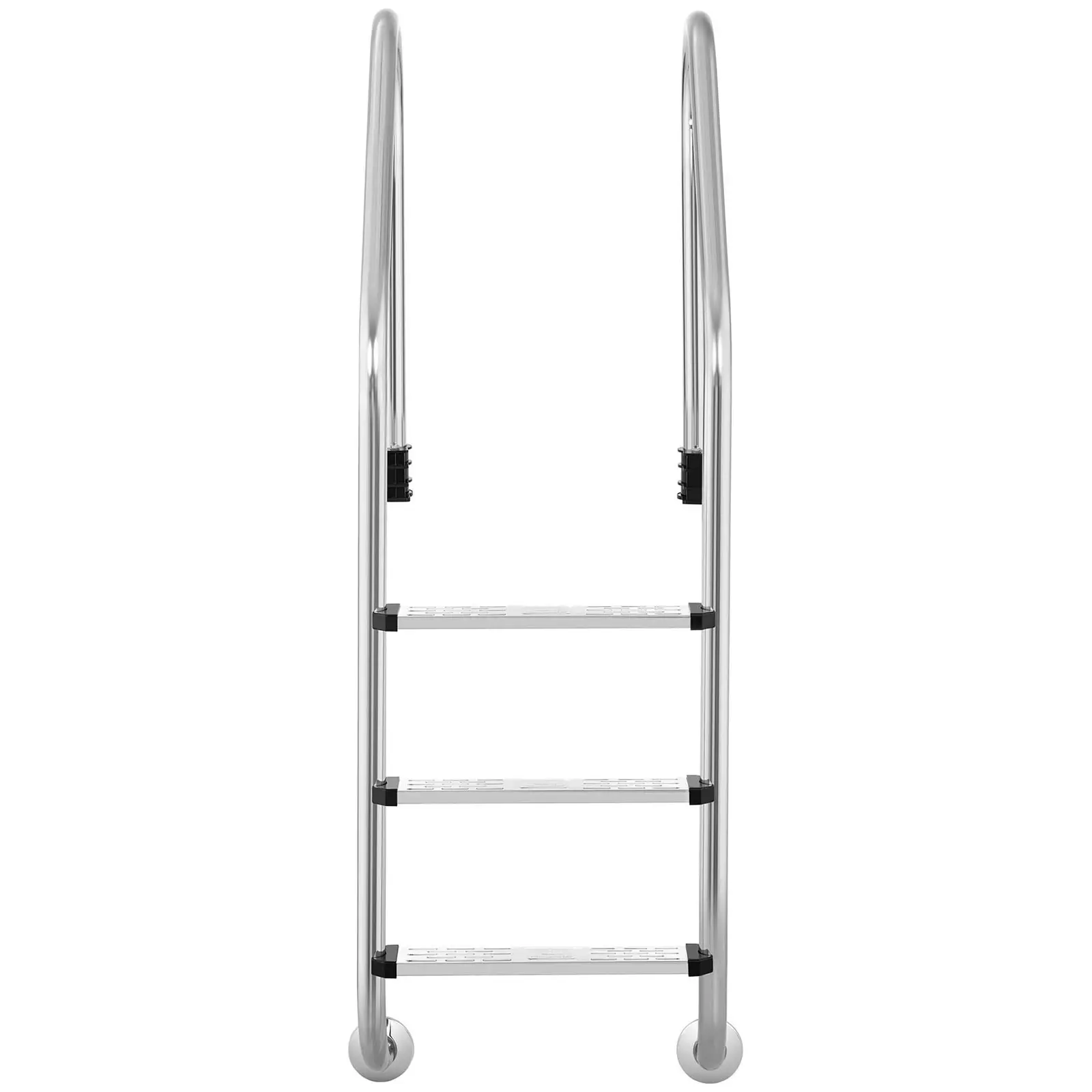 Poolleiter - 3 Stufen - weiter Holmbogen (Farbe: Silbern)