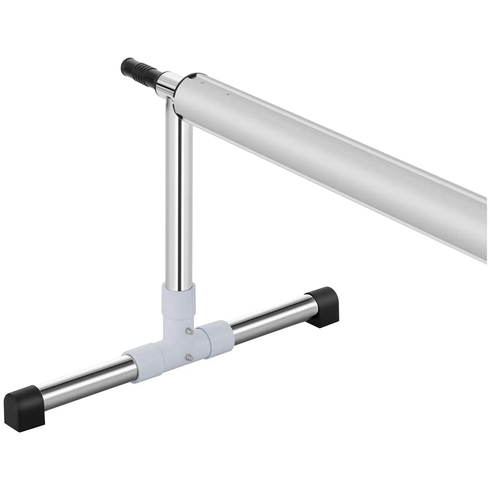Enrouleur de bâche de piscine - 4,2 à 5,2 m - Avec Roues -En Inox - 8 sangles comprises (Diamètre roulettes: 200 mm)