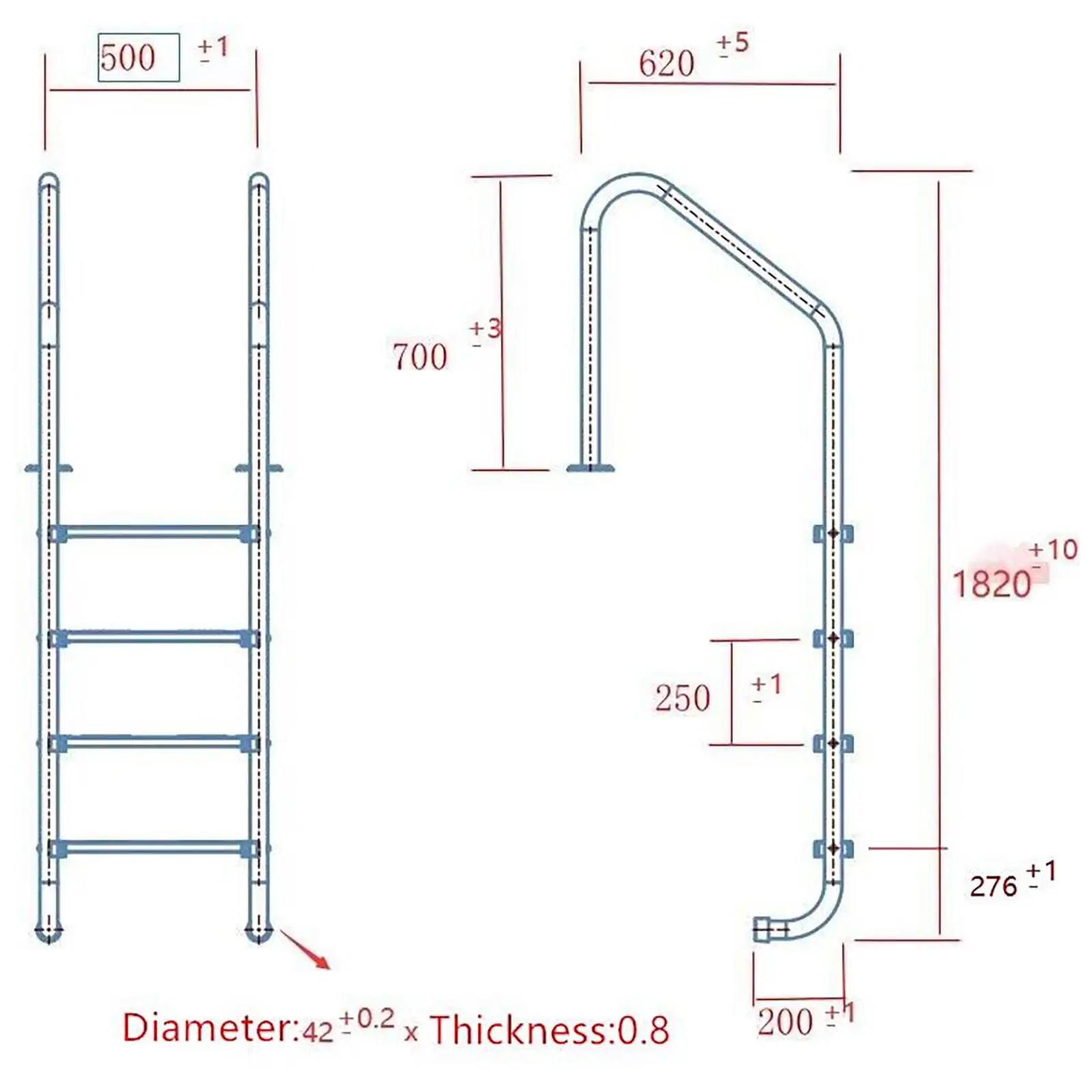 B-Ware Poolleiter - 4 Stufen