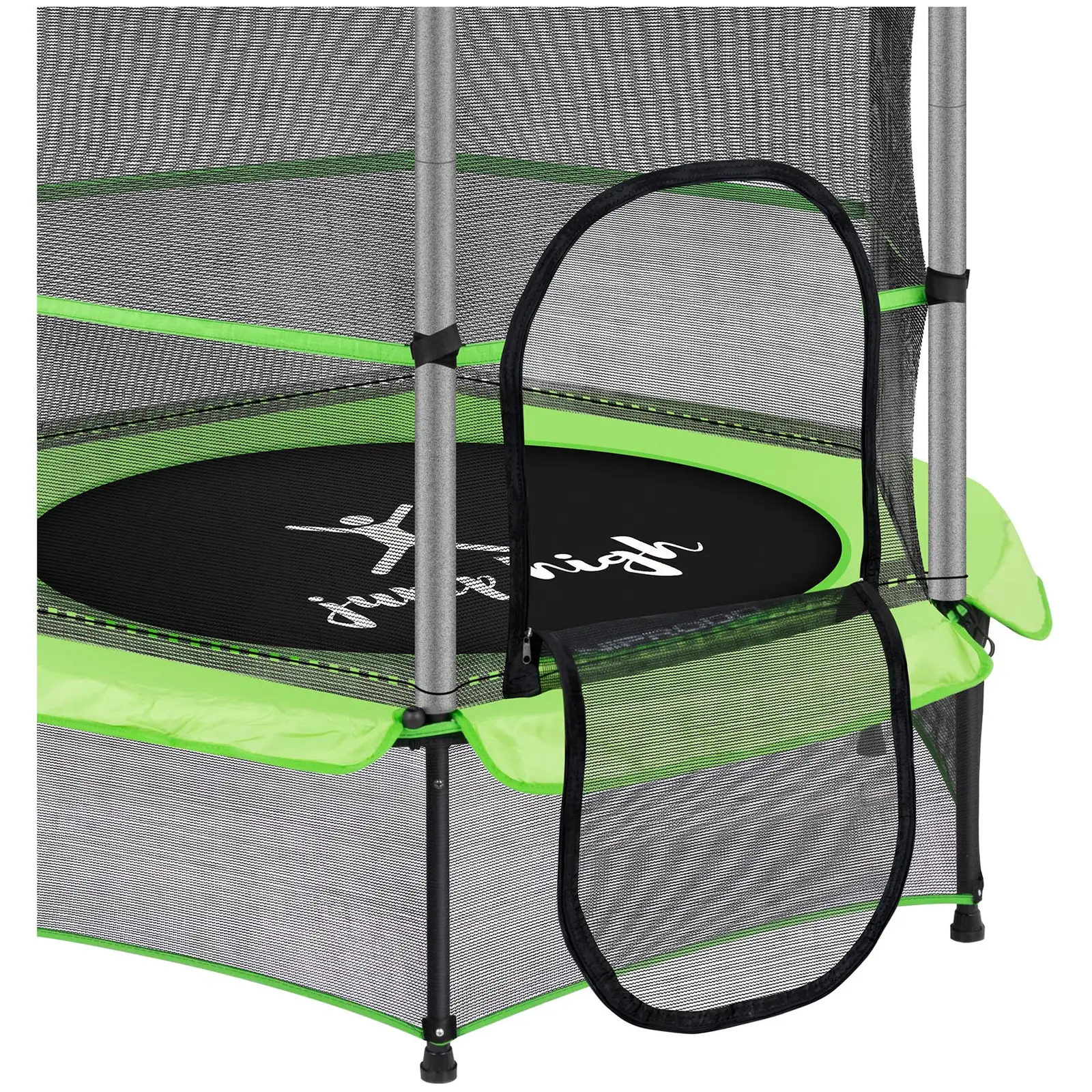 Kid's Trampoline - with safety net - 140 cm - 50 kg - green