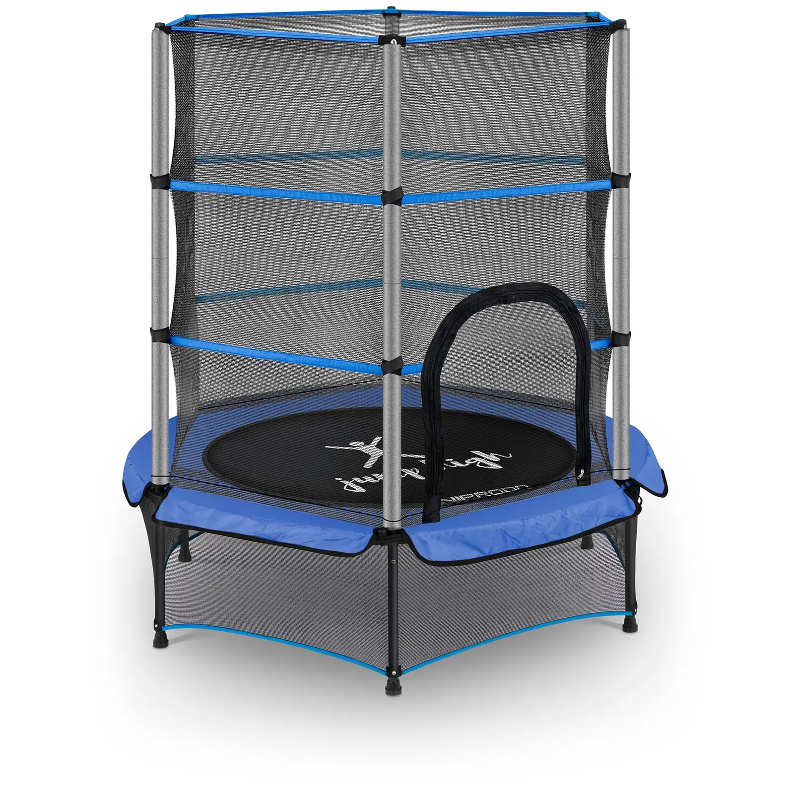 Kid's Trampoline - with safety net - 140 cm - 80 kg - blue