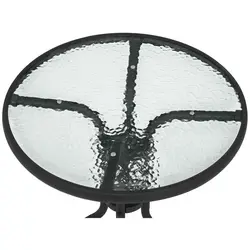 Round Glass Outdoor Table - Ø 60 cm - glass top - black