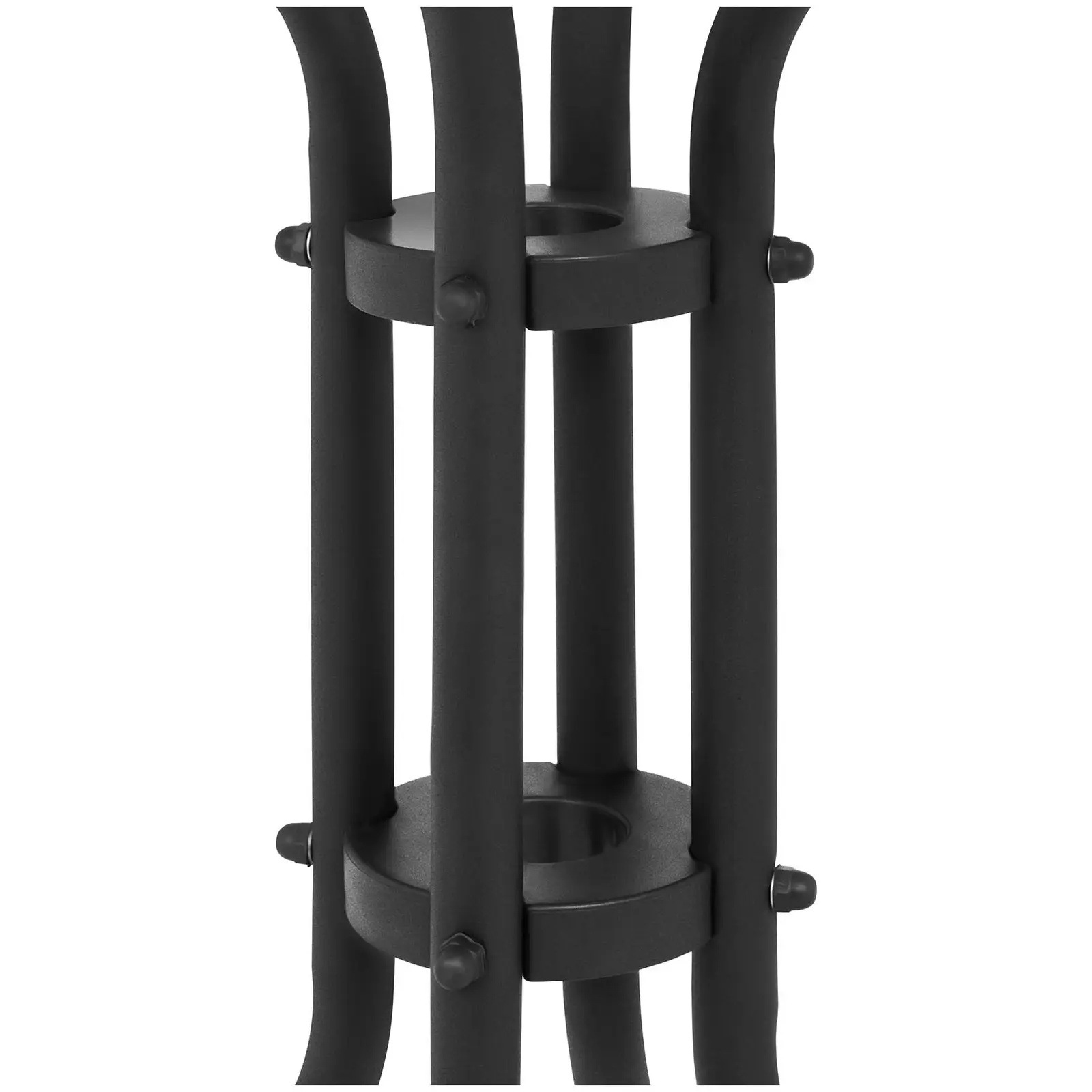 Zahradní stůl kulatý - Ø 60 cm - se skleněnou deskou - černý (Skládací konstrukce: Ne)