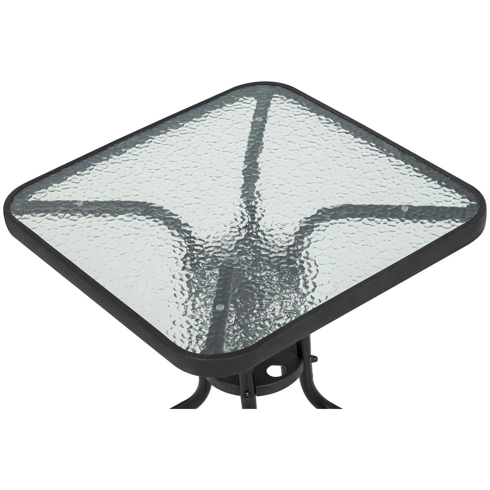 Glass Outdoor Table - 60 x 60 cm - glass top - black