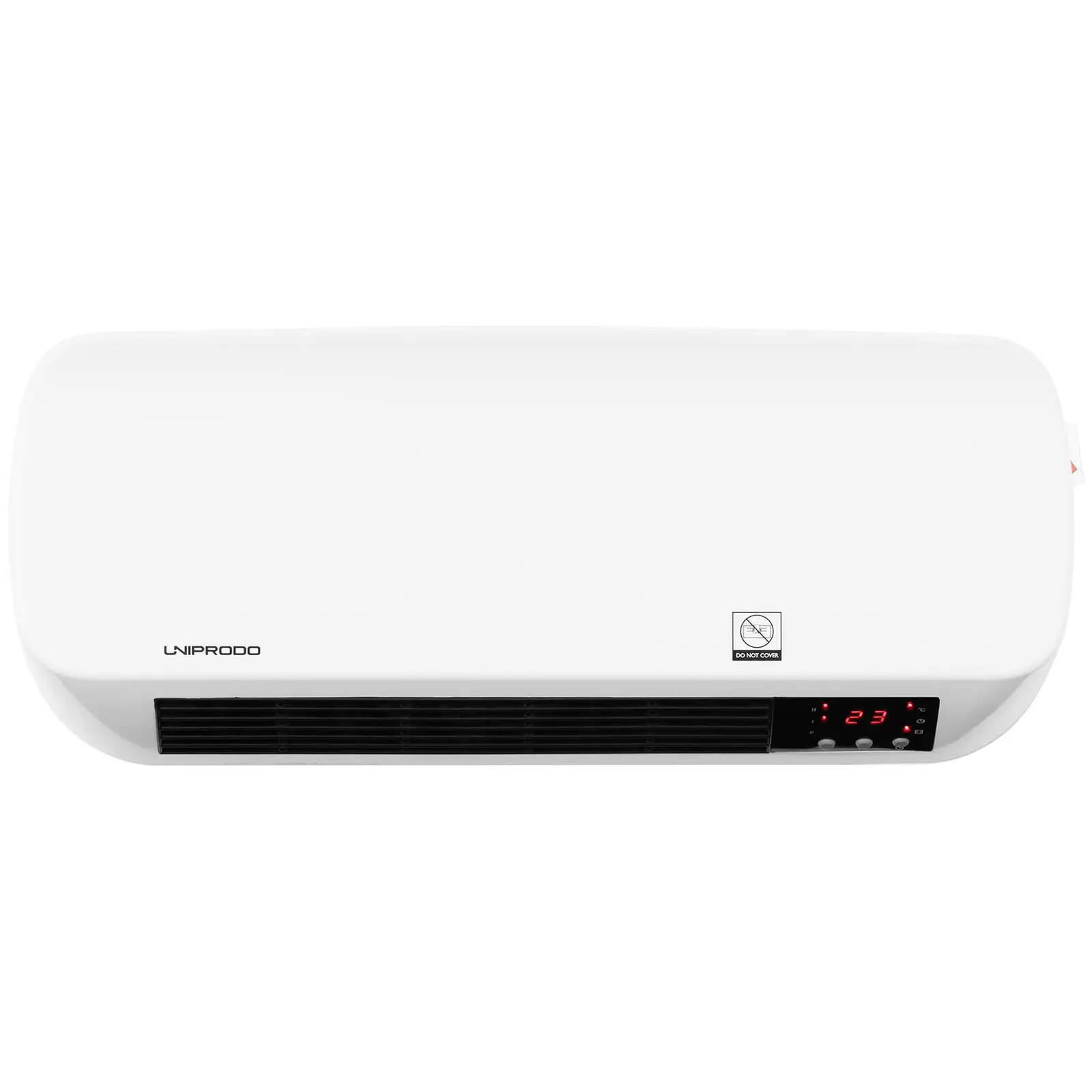 Nástěnný teplovzdušný ventilátor - keramika - 10 až 49 °C - 1 000 W/2 000 W - dálkové ovládání (Ochrana proti přehřátí: Ano)