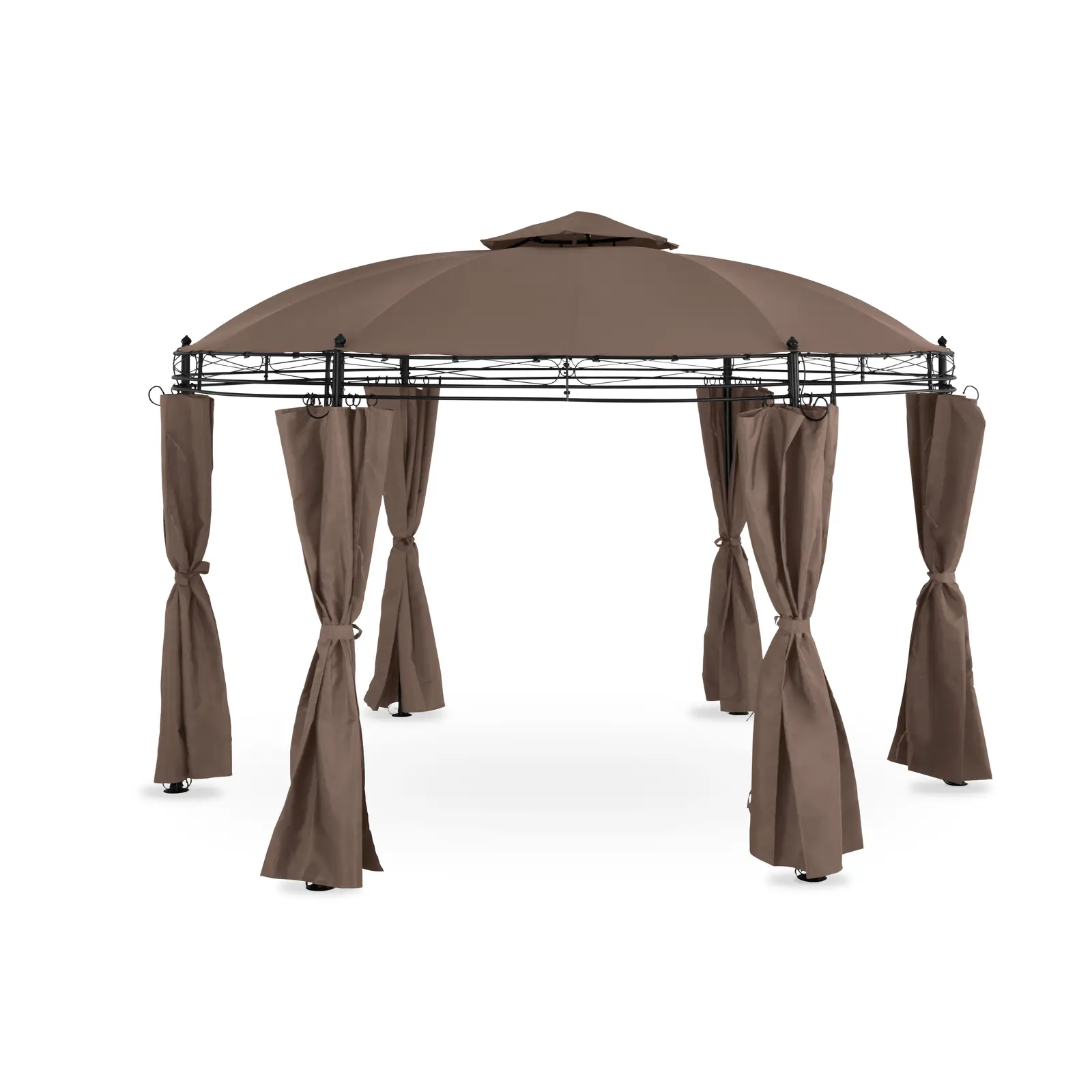 Gartenpavillon rund - Ø 3,50 m - 180 g/m² - braun