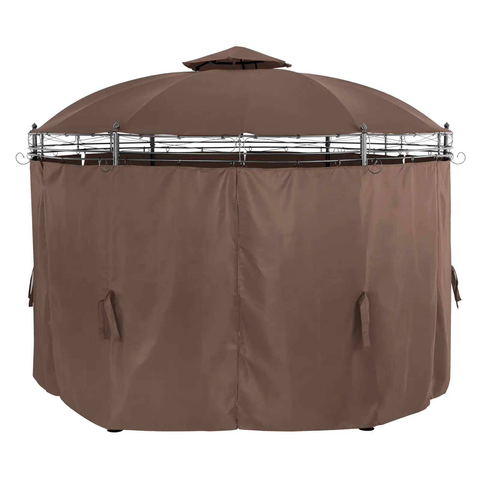Pergola ronde - Ø 3,50 m - 180 g/m² - Beige (Matériau(x): Polyester)