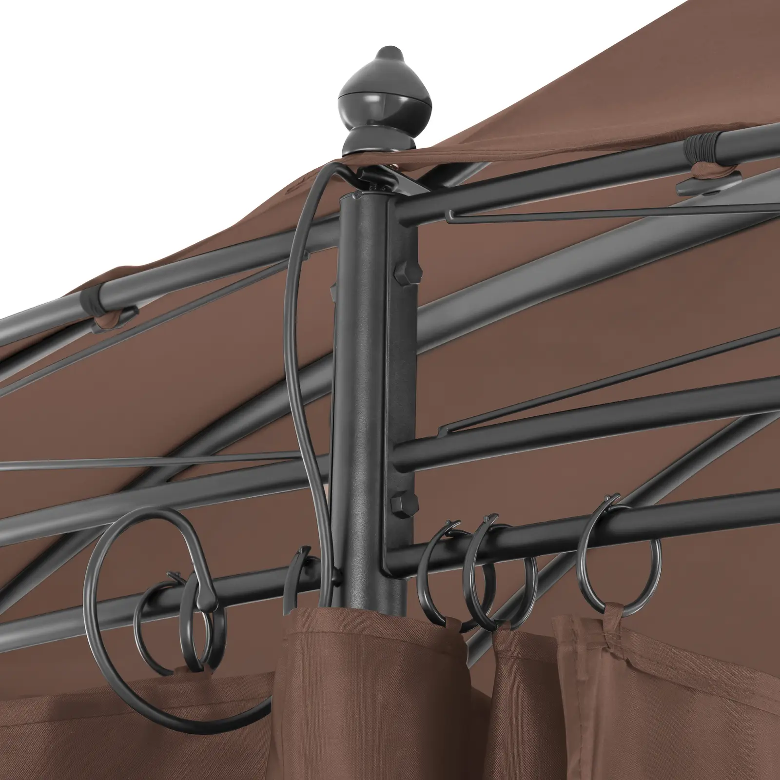 Pergola ronde - Ø 3,50 m - 180 g/m² - Beige (Dimensions des pieds [mm]: 31)