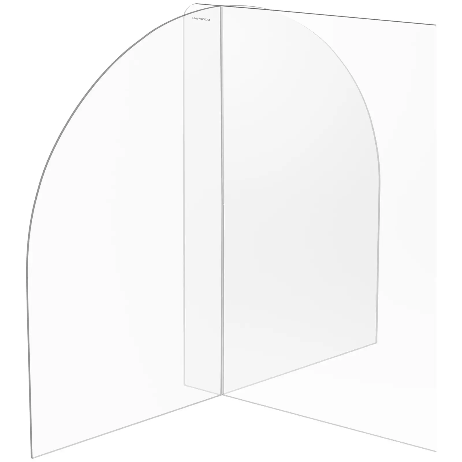 Ochranná prepážka - 82 x 60 cm - akrylátové sklo - výdajové okienko 25 x 12 cm