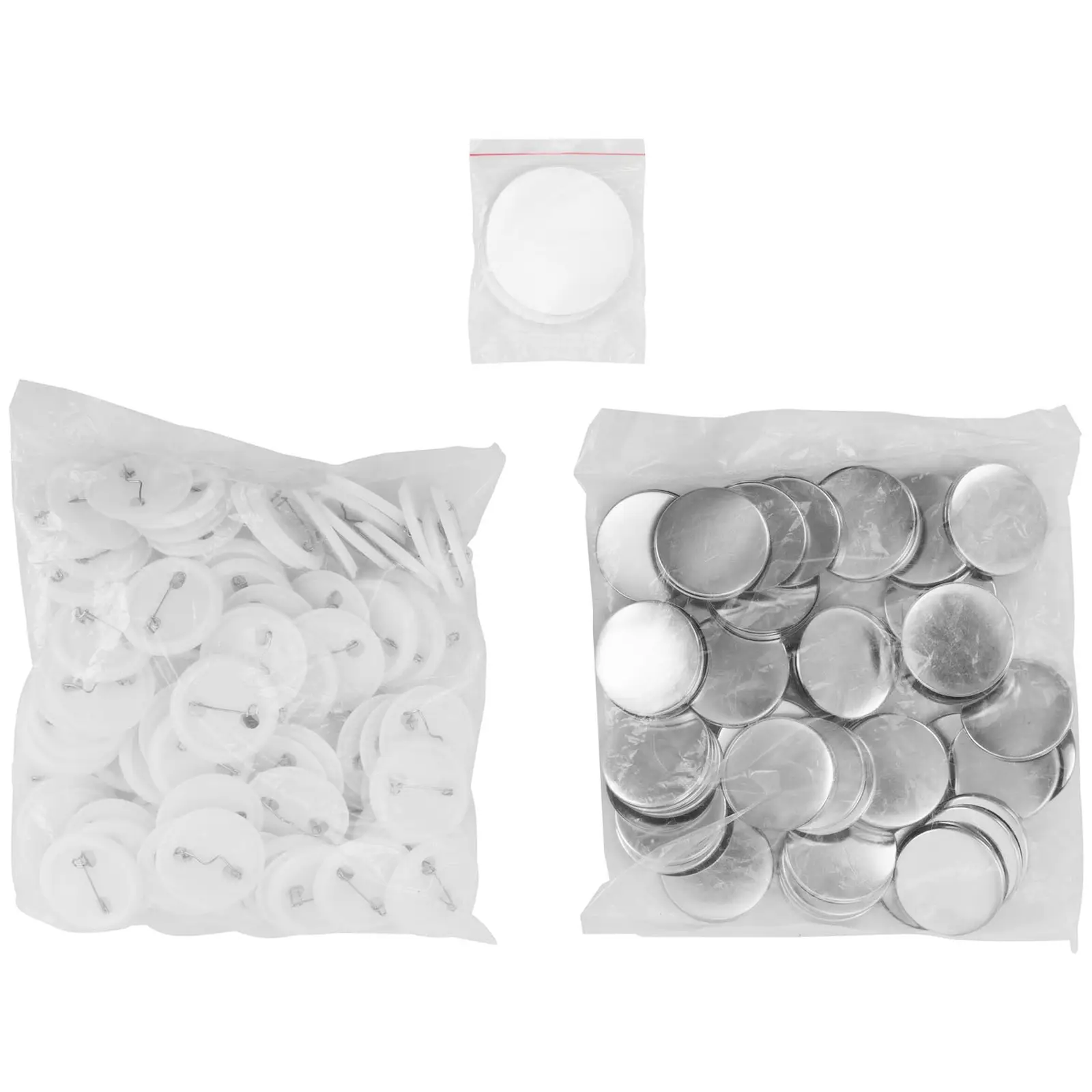 Machine à badges - 37 mm - 100 badges vierges (Matériau(x): Aluminium)