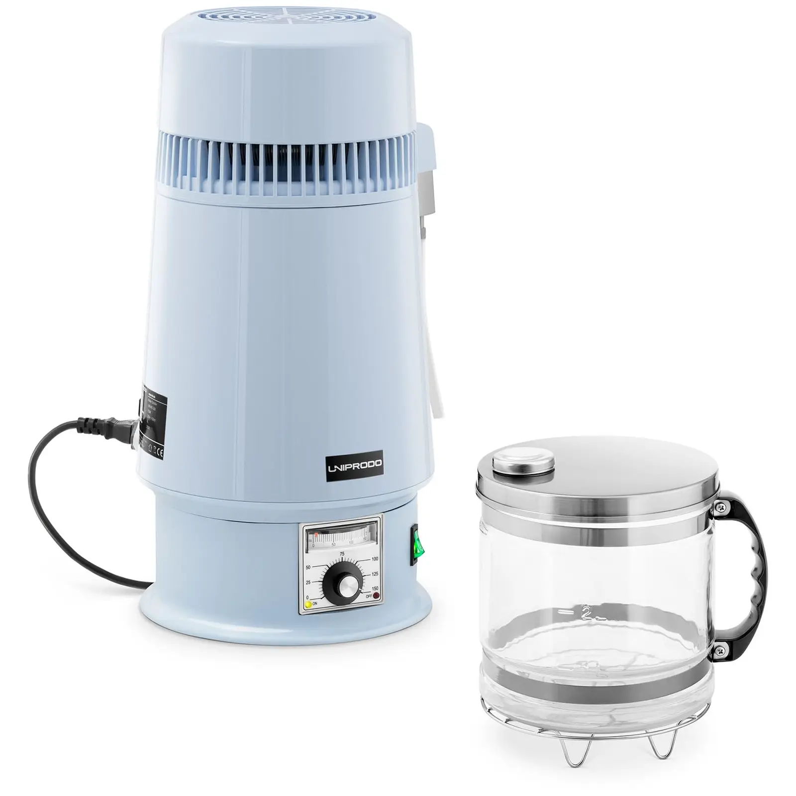 Destilator - Voda - 4 L - Nastavljiva temperatura - Stekleni vrč