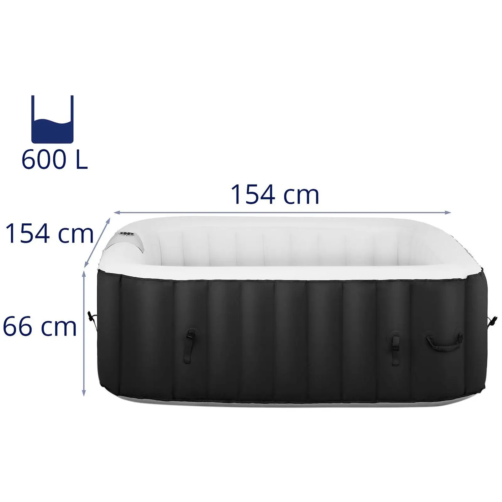 Spa gonflable 4 places - 600 l - 100 buses (Matériau(x): PVC)