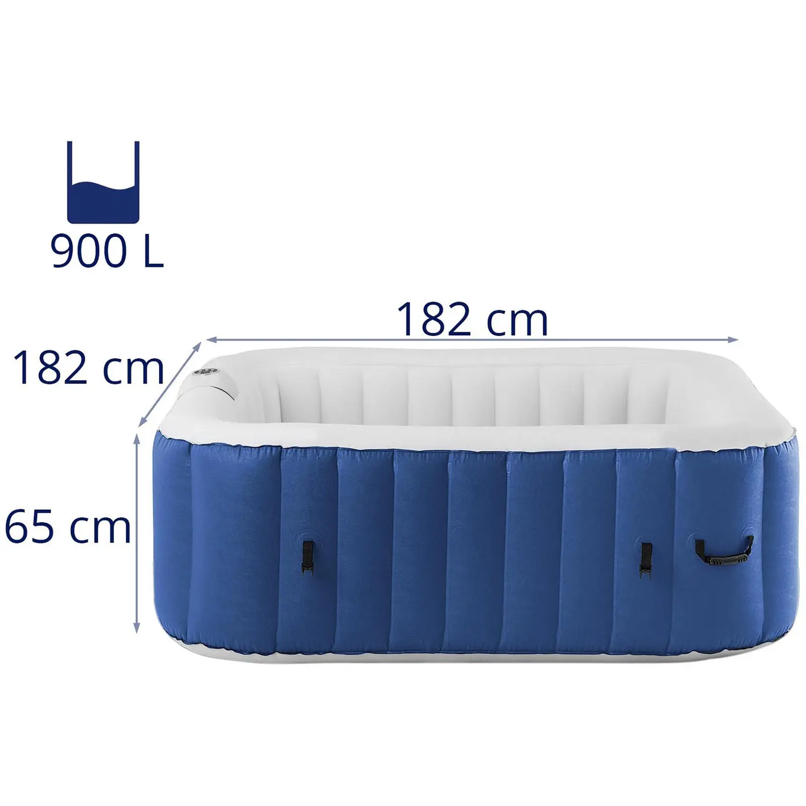 Nafukovací vířivka- 900 l - 6 osob - 130 trysek - tmavomodrá/bílá (Materiál: PVC)
