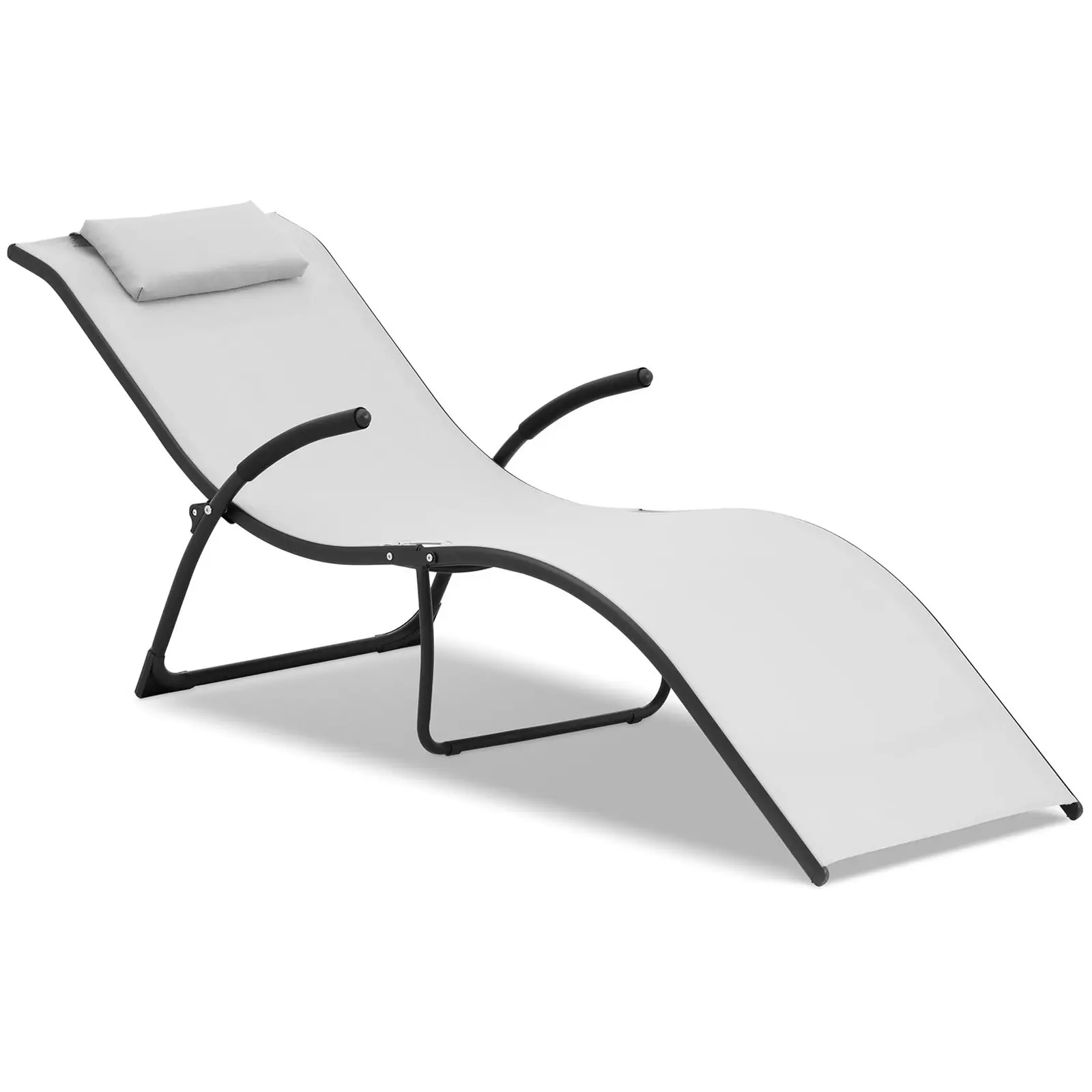 Sunbed - light grey - steel frame - wave shape