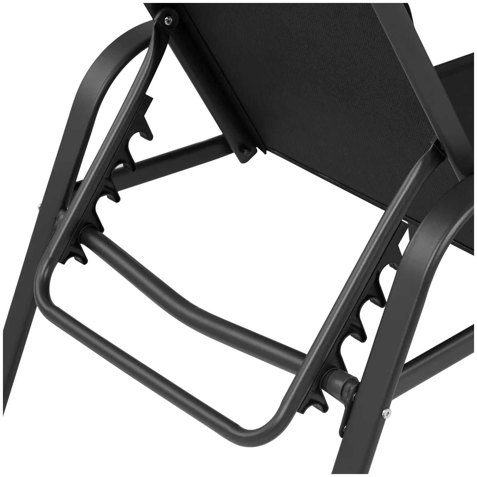 Espreguiçadeira - preta - estrutura de aço - encosto ajustável