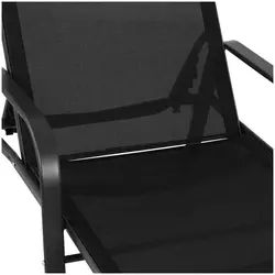 ligstoel - zwart - stalen frame - verstelbare rugleuning