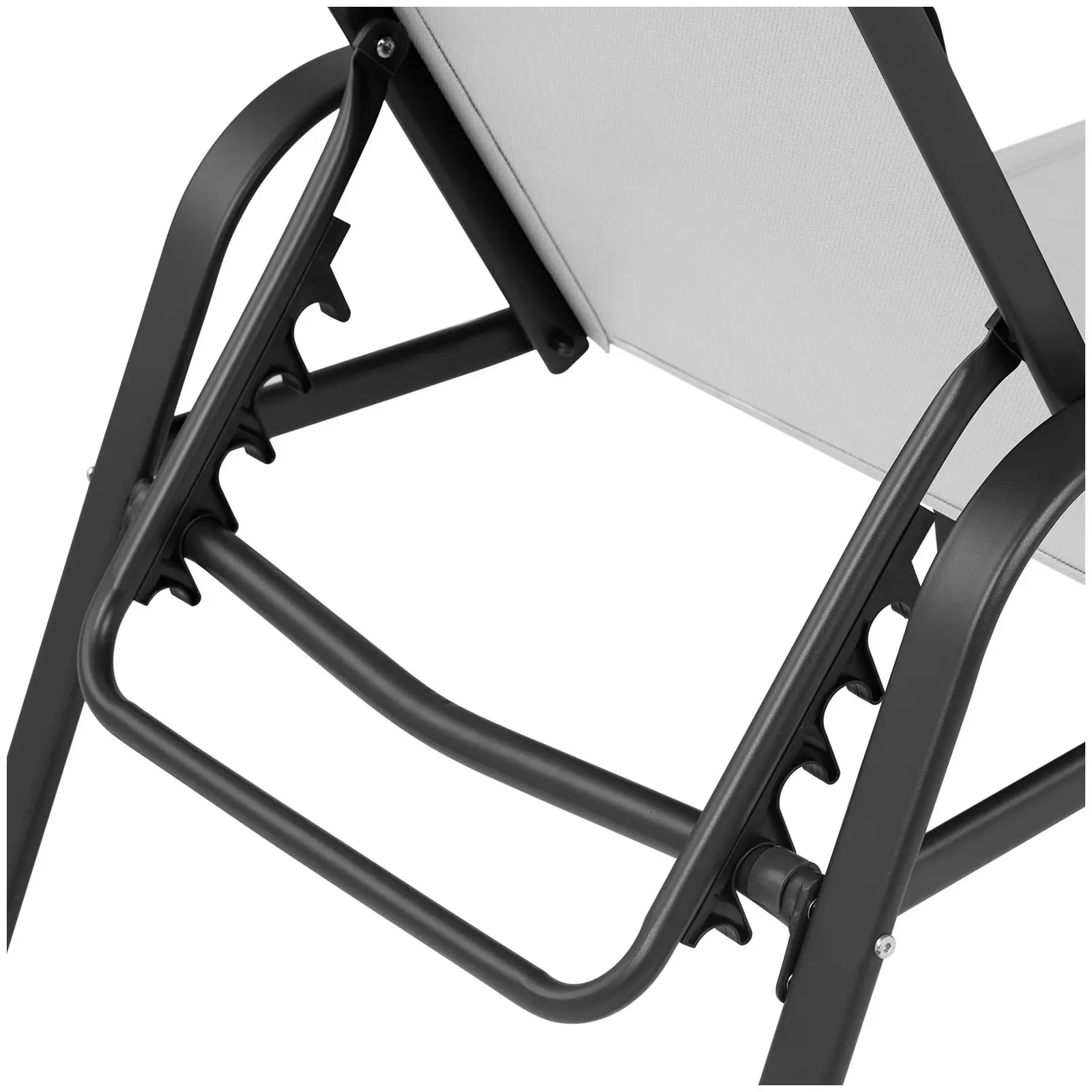 Espreguiçadeira - cinza claro - estrutura de aço - encosto ajustável
