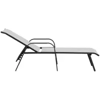 Sunbed - light grey - steel frame - adjustable backrest